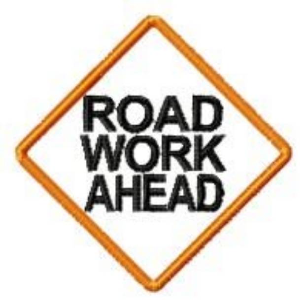 Picture of Road Work Ahead Machine Embroidery Design