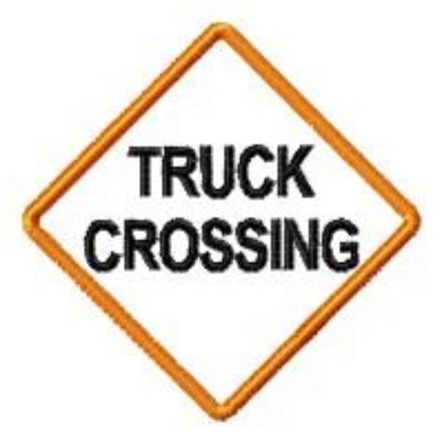 Picture of Truck Crossing Machine Embroidery Design