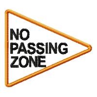 No Passing Zone Machine Embroidery Design