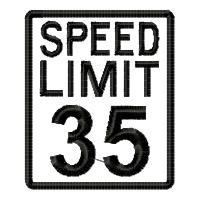 Speed Limit 35 Machine Embroidery Design