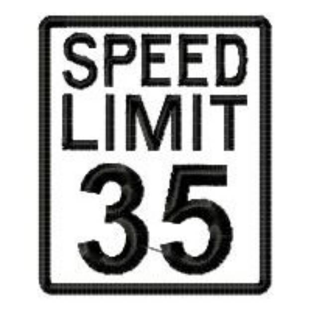 Picture of Speed Limit 35 Machine Embroidery Design