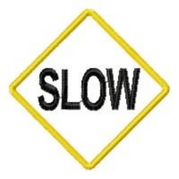 Picture of Caution Slow Machine Embroidery Design