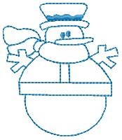 Snowman Outline Machine Embroidery Design
