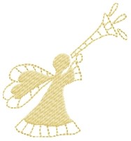Trumpet Angel Machine Embroidery Design