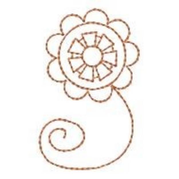 Picture of Redwork Flower Machine Embroidery Design