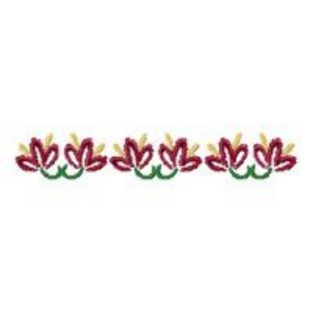 Picture of Red Flower Border Machine Embroidery Design