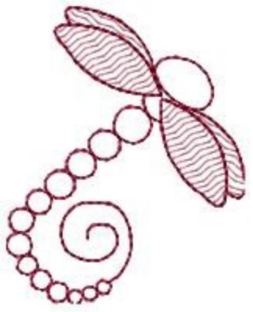 Picture of Redwork Dragonfly Machine Embroidery Design
