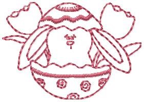Egg Bunny Machine Embroidery Design