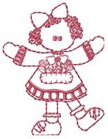 Girl Outline Machine Embroidery Design