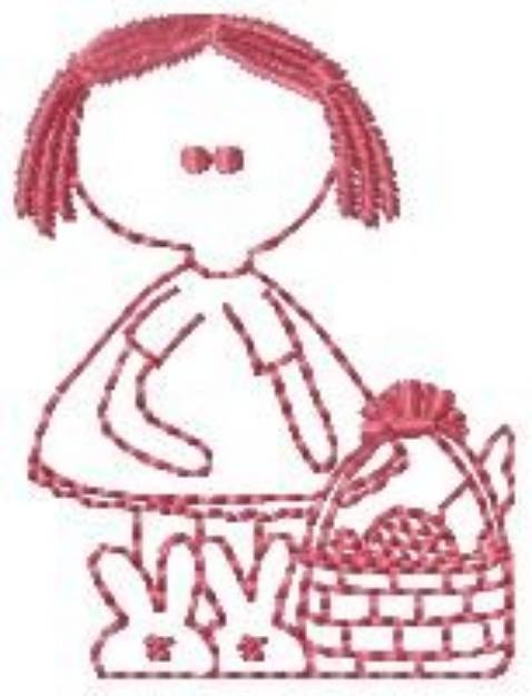 Picture of Easter Girl Machine Embroidery Design