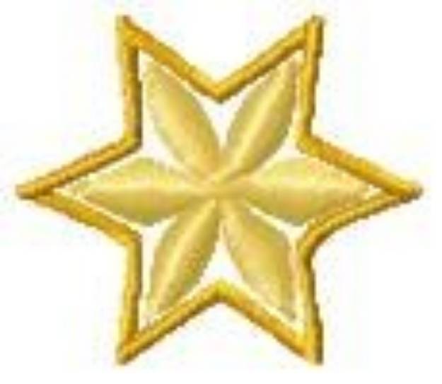 Picture of 3-D Star Machine Embroidery Design