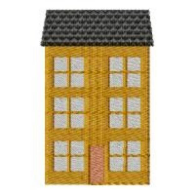Picture of Yellow House Machine Embroidery Design