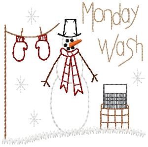 Monday Wash Machine Embroidery Design