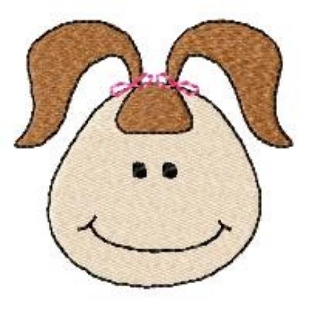 Picture of Pigtail Girl Machine Embroidery Design