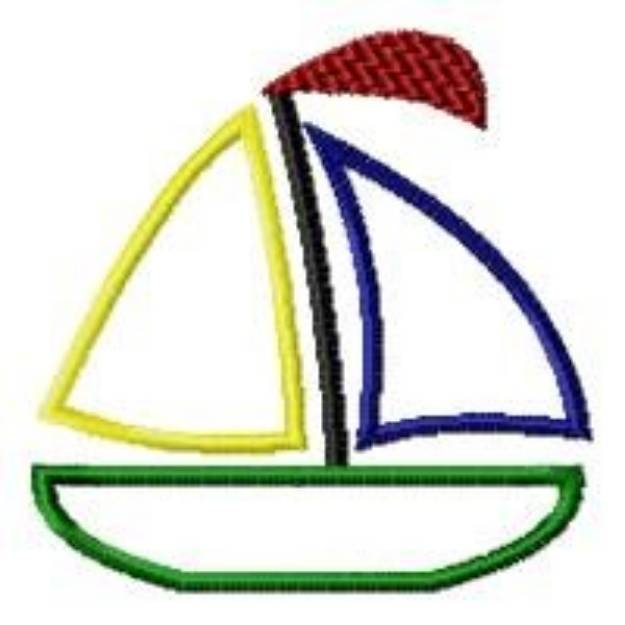 Picture of Outline Boat Machine Embroidery Design