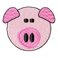 Pig Head Machine Embroidery Design