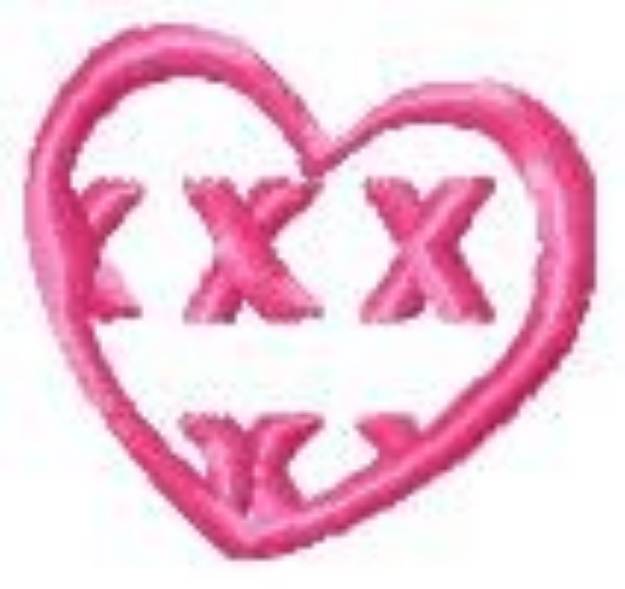 Picture of Crossed Heart Machine Embroidery Design