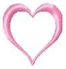 Pink Outline Heart Machine Embroidery Design