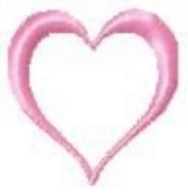 Picture of Pink Outline Heart Machine Embroidery Design