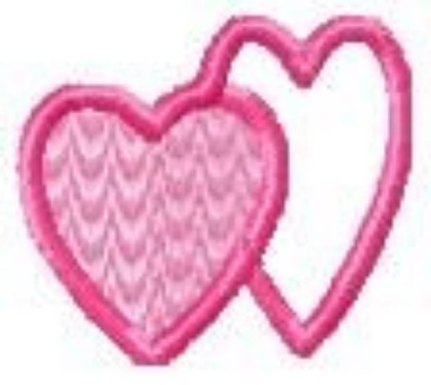 Picture of Two Pink Hearts Machine Embroidery Design