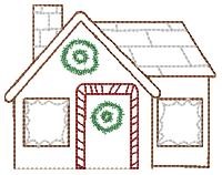 Holiday Home Outline Machine Embroidery Design