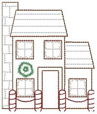 Christmas Home Outline Machine Embroidery Design