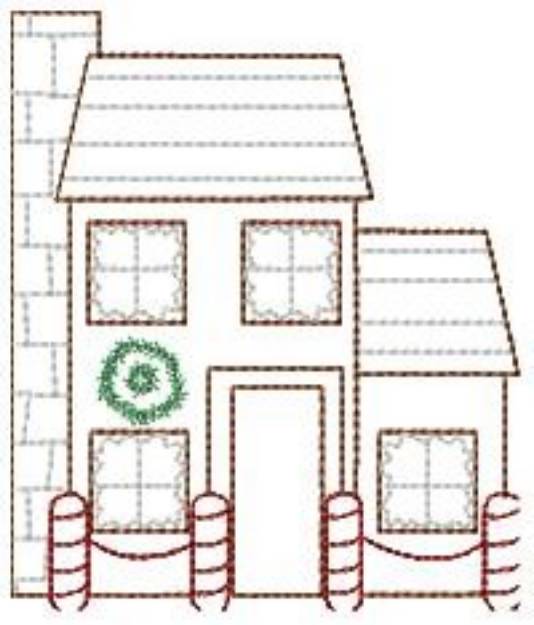 Picture of Christmas Home Outline Machine Embroidery Design