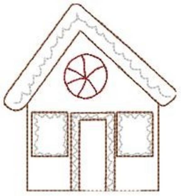 Picture of Christmas Outline House Machine Embroidery Design