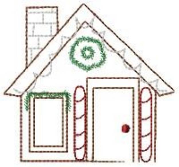 Picture of Xmas House Outline Machine Embroidery Design