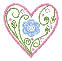 Floral Heart Machine Embroidery Design