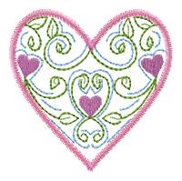 Vine Heart Machine Embroidery Design