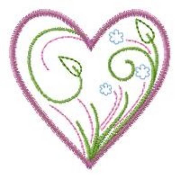Picture of Leaf Heart Machine Embroidery Design