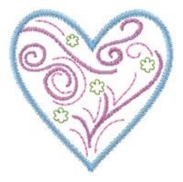 Picture of Swirls Heart Machine Embroidery Design