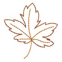 Fall Leaf Outline Machine Embroidery Design
