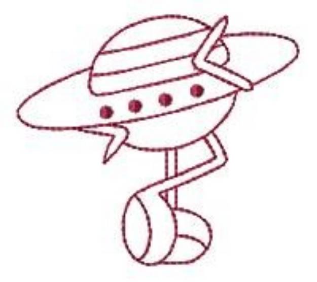 Picture of Cartoon UFO Outline Machine Embroidery Design