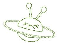 Fun UFO Outline Machine Embroidery Design