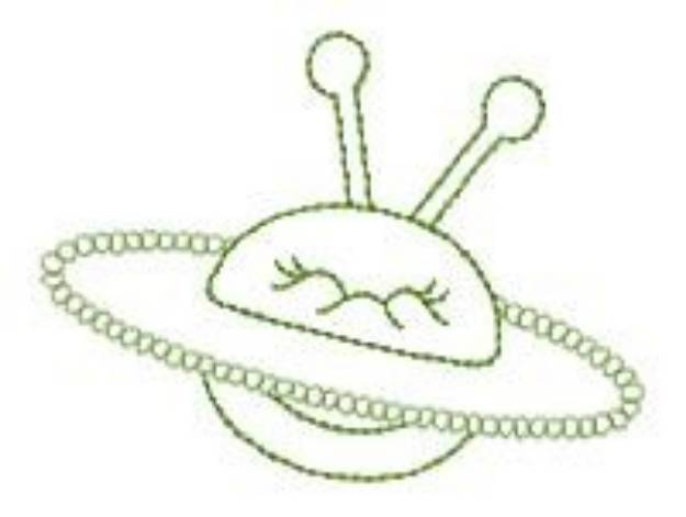 Picture of Fun UFO Outline Machine Embroidery Design