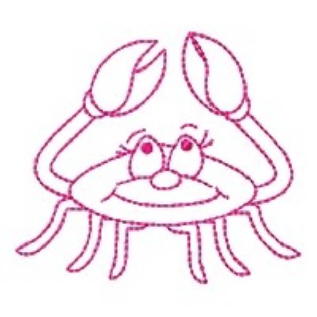 Picture of Cartoon Crab Outline Machine Embroidery Design