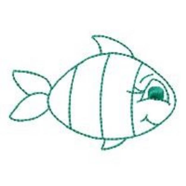 Picture of Cartoon Fish Outline Machine Embroidery Design