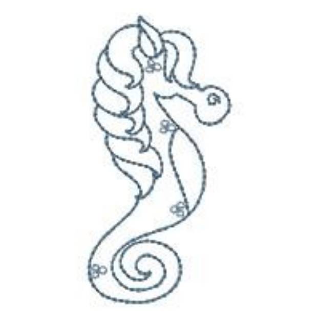 Picture of Cartoon Seahorse Outline Machine Embroidery Design