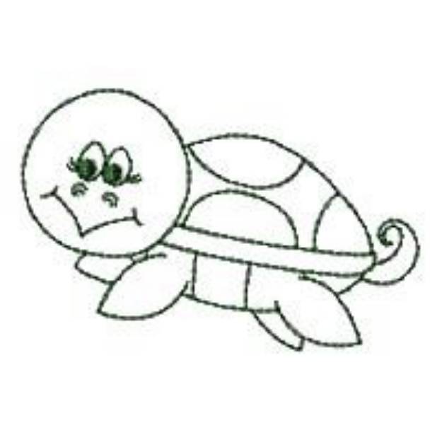 Picture of Cartoon Turtle Outline Machine Embroidery Design