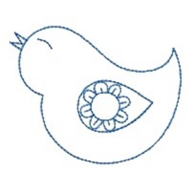 Picture of Country Bird Outline Machine Embroidery Design