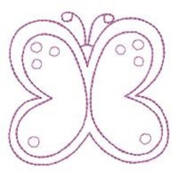 Picture of Cartoon Butterfly Outline Machine Embroidery Design