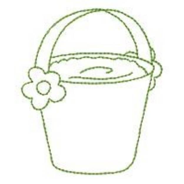 Picture of Sand Bucket Outine Machine Embroidery Design