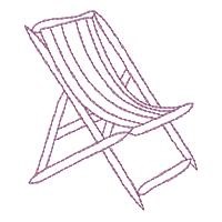 Beach Chair Outline Machine Embroidery Design