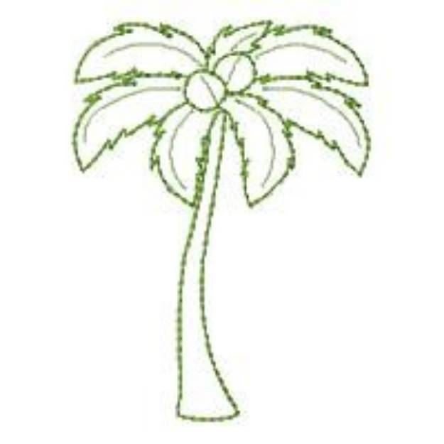 Picture of Palm Tree Outline Machine Embroidery Design