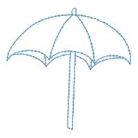Umbrella Outline Machine Embroidery Design