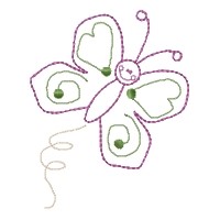 Whimsical Butterfly Outline Machine Embroidery Design