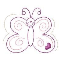 Purple Butterfly Outline Machine Embroidery Design