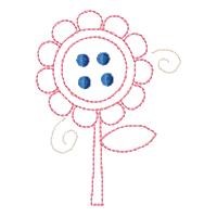 Whimsical Flower Outline Machine Embroidery Design